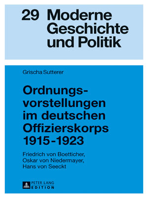 cover image of Ordnungsvorstellungen im deutschen Offizierskorps 19151923